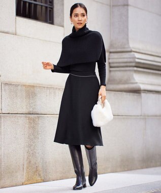 自由区 S 【WEB限定・マルチウェイ・洗える】ヘリンボーン柄リバーシブルニット セットアップ ネイビー×ブルー柄