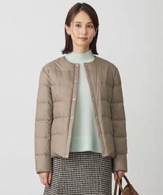 【洗える】ライトダウン ノーカラー ジャケット