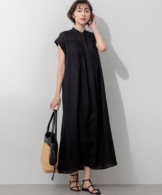 23区 ペーパーライクコンビ トートバッグ (M) ブラック×ベージュ