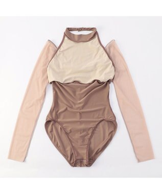 Chacott 【MADOKA SUGAI】ロングスリーブレオタード ベージュ