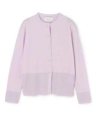 BEIGE， JULIE / コットンシルク クルーネックカーディガン Lilac
