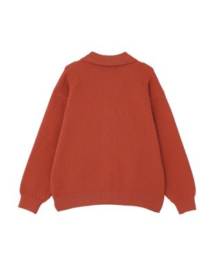 CRAFT STANDARD BOUTIQUE 柄編みニットシャツカーディガン Terracotta