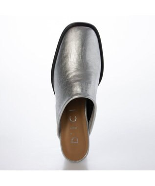 MODE ET JACOMO <D'ICI>クラシカルチャンキーヒールミュール シルバー