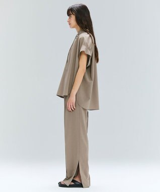 BEIGE， 【洗える/接触冷感/速乾/UVケア対応・Precious ９月号掲載】BATEAU / イージーウエストサイドスリットタックパンツ Taupe