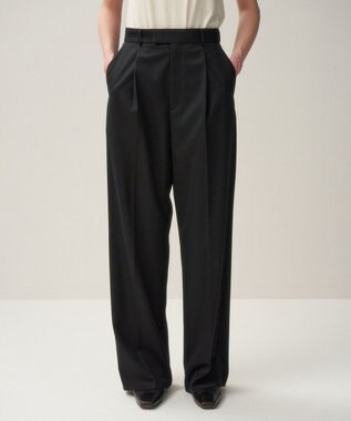 ATON COMPACT WOOL | ストレートパンツ NAVY
