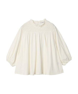 Green Parks Ｂ．スモッキングカットプルオーバー Off White