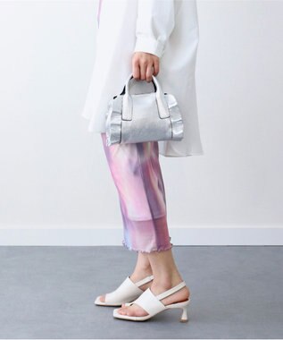 INTER-CHAUSSURES 【RIPANI】メタリックレザーフリルデザインミニバッグ シルバー