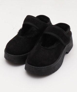 WEGO ムートンタッチメリージェーンシューズ ブラック