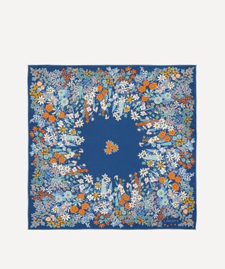 LIBERTY. キアラ メドウ 70x70 シルクスカーフ ブルー