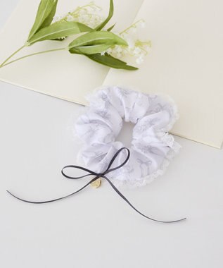 Maison de FLEUR すずらんプリントシュシュ Black