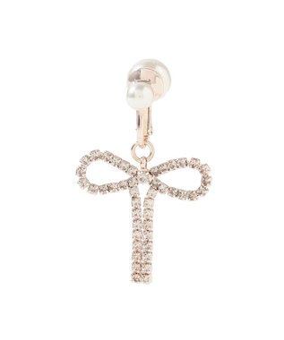 Maison de FLEUR ダイヤレーンリボンイヤリング Pink Gold