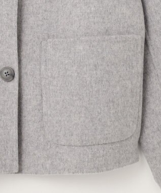 J.PRESS LADIES 【リバーシブル】ウールナイロンリバー スタンドカラー コート ライトグレー×ベージュ系