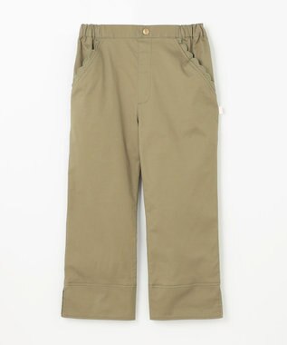 組曲 KIDS 【150-160㎝】スカラップポケット７分丈 パンツ カーキ系