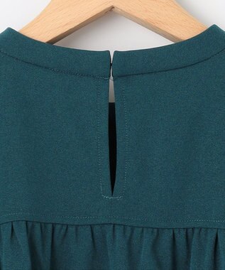 組曲 L 【WEB限定】ライトジョーゼット袖タック ブラウス ダークグリーン系