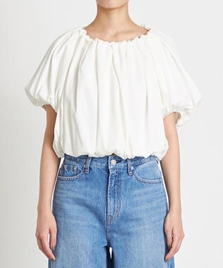 NAVE 【Nave 　洗える・接触冷感】クロップドジャージーブラウス アイボリー系