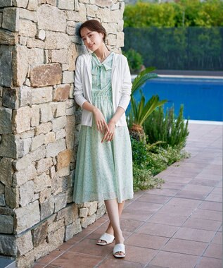 Tiaclasse L 【小倉優子さん着用】【洗える】サマーニットショートパーカー オフホワイト