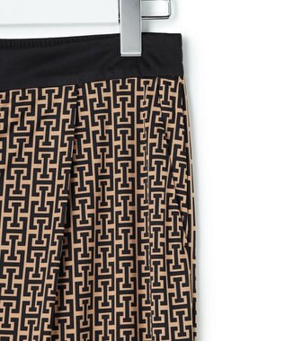 ICB L 【30th ANNIVERSARY】 モノグラムプリントスムース ワイドパンツ キャメル×ブラック系