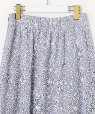 ANY SIS S 【洗える】フラワーレーシーオパール スカート ブルー系