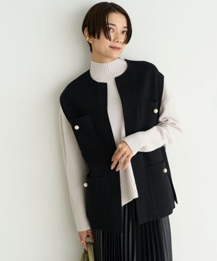 UNFILO ウールカシミヤ ハイネックニット グレージュ