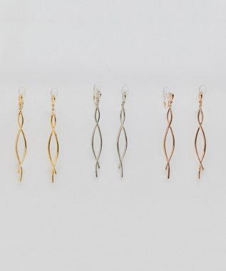 Phoebe 【痛くないシリーズ/金属アレルギー対応】スウィングクリスタルループフィットイヤリング　シルバー シルバー