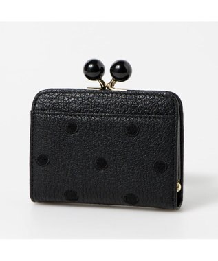 UNBILLION ペルケ perche / アクリル玉ドット刺繍・ジャバラカードウォレット ブラックドット