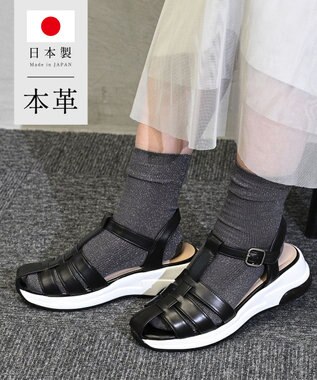 Pointer 日本製 本革グルカスポーツサンダル ブラック