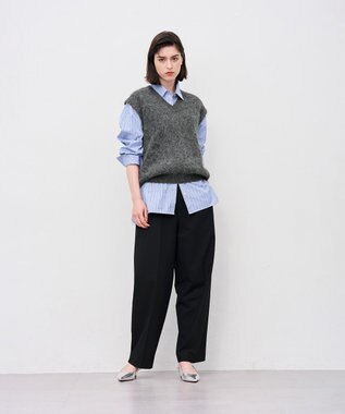 uncrave アルパカファーニット Vネックベスト チャコール