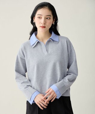 ANY ファブリックコンビスキッパーニット