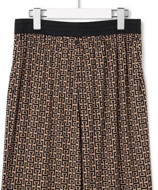 ICB L 【30th ANNIVERSARY】 モノグラムプリントスムース ワイドパンツ キャメル×ブラック系