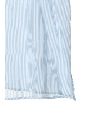 CRAFT STANDARD BOUTIQUE インド綿フリルブラウス Stripe Sax