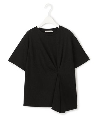 ICB L 【接触冷感・UVケア・吸水速乾・洗える】グレースジャージー イレギュラーヘムカットソー ブラック系