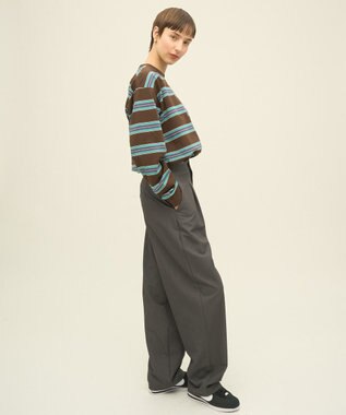 AMERICAN HOLIC PENNEY'S レトロボーダーロングTシャツ Brown