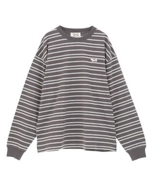 AMERICAN HOLIC PENNEY'S レトロボーダーロングTシャツ Charcoal Gray