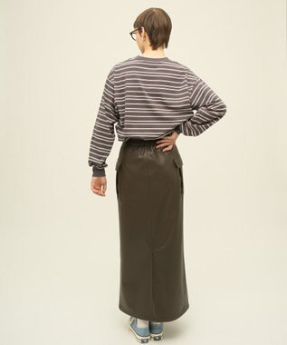 AMERICAN HOLIC PENNEY'S レトロボーダーロングTシャツ Charcoal Gray