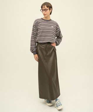 AMERICAN HOLIC PENNEY'S レトロボーダーロングTシャツ Charcoal Gray