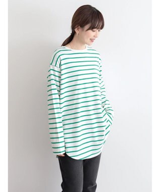 AMERICAN HOLIC Ｄａｉｌｙ！　ラウンドカットチュニック Border Green