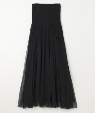 GRACE CONTINENTAL プリーツコンビベアワンピース ブラック