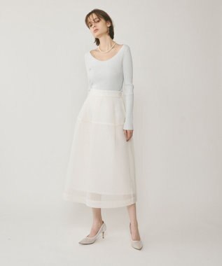 GRACE CONTINENTAL ハイゲージラメニットトップ ホワイト