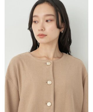 earth music&ecology 金釦スラブカーディガン Beige