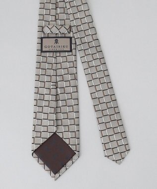 GOTAIRIKU GOTAIRIKU別注【日本製】シルク ネクタイ_チェック織り ベージュ系4