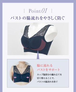 Wing ノンワイヤーブラ　【ナイトアップブラルーム】　寝るとき用ブラ　バストの脇流れを防ぐ　パッド有り　ウイング／ワコール　KB3510 コン