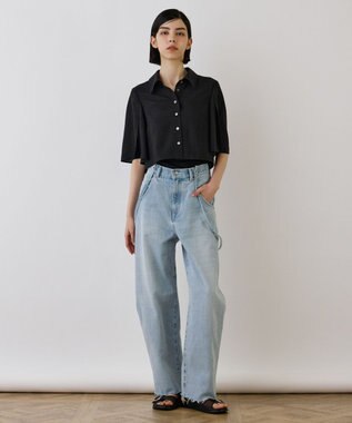 GRACE CONTINENTAL フレアスリーブシャツ ブラック