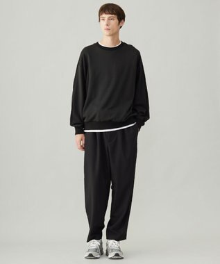 UNFILO MENS ナイロン裏毛 クルーネック ブラック