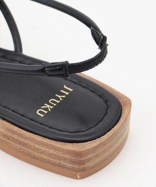 自由区 コードストラップ サンダル ブラック