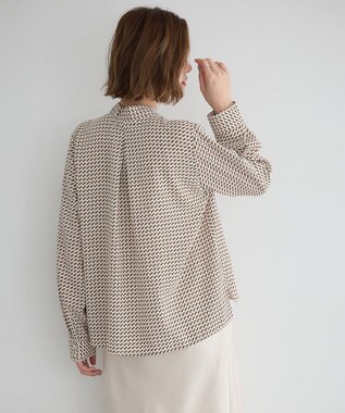 YECCA VECCA ジオメ柄ボウタイブラウス Ivory