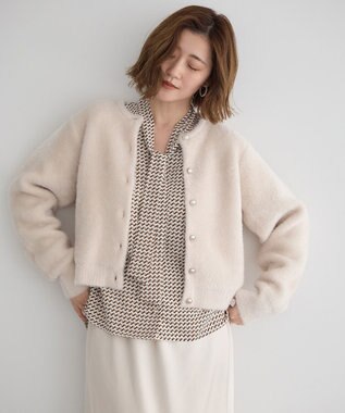 YECCA VECCA ジオメ柄ボウタイブラウス Ivory