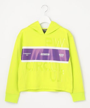 PW CIRCULUS 【WOMEN】【洗える/軽量】裏毛 ロゴ フーデッド プルオーバー ゴルフウェア レディース ライム