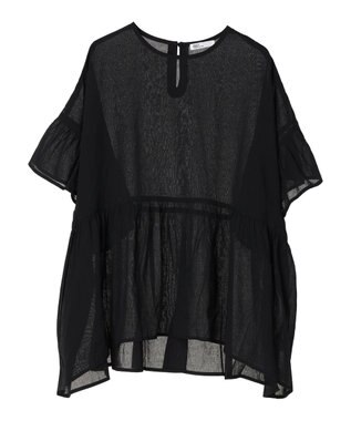 CRAFT STANDARD BOUTIQUE ウ゛ィンテージボイルティアード切替ブラウス Black