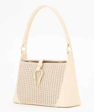 ANY SIS 雑材コンビハンドルバッグ アイボリー