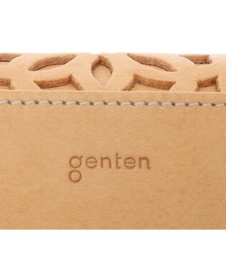 genten カットワーク フラップ長財布 ヌメベージュ